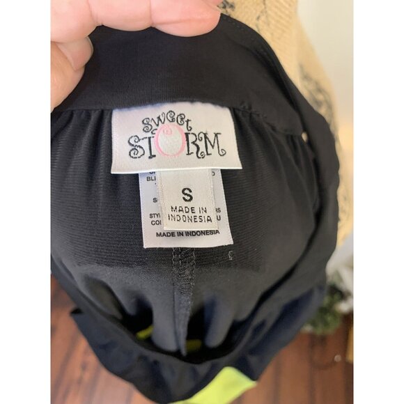 (C-74) Sweet storm short sleeves‎ womens dress size S color black.green, blue - Picture 7 of 8